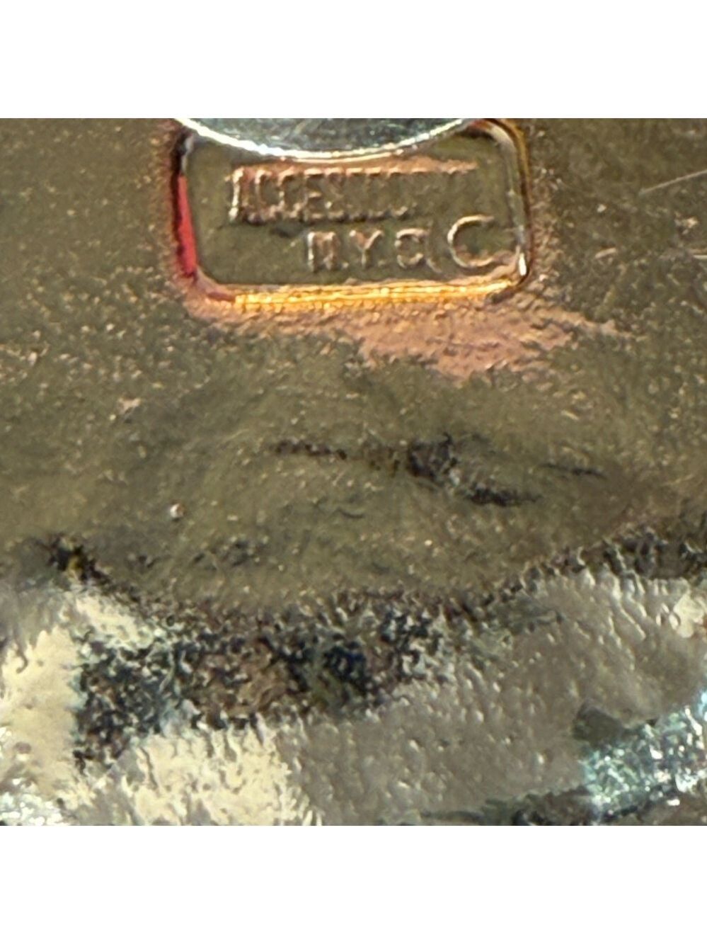 Vintage Accessocraft NYC Gold Hammered Disc Belt Front / Centerpiece 9” — 1970s - Picture 2 of 9